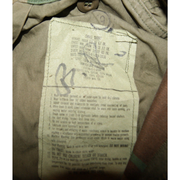 Vintage Military Jacket Men Small X-Short Coat Cold Weather Field Woodland Camo - Picture 4 of 9